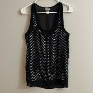 Bedazzled shear tank top